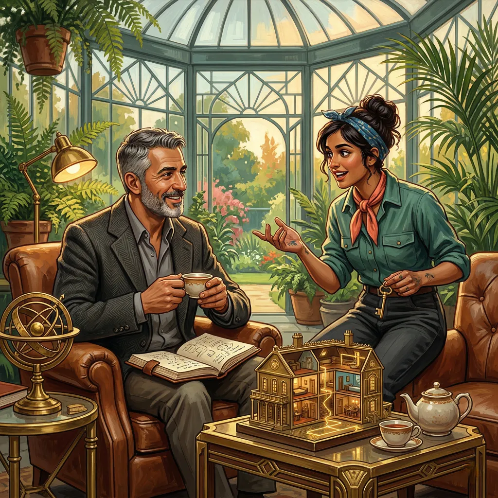 Lorian and Riya in the Conservatory