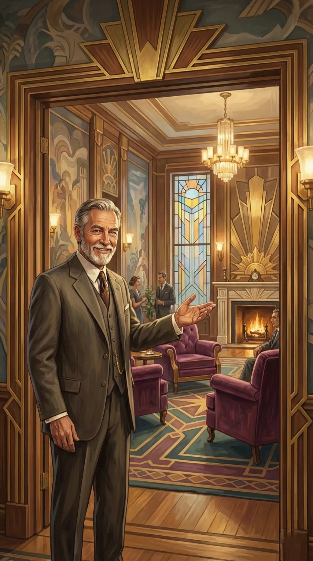 Prospero, Quilltap's majordomo, welcoming you into the parlour